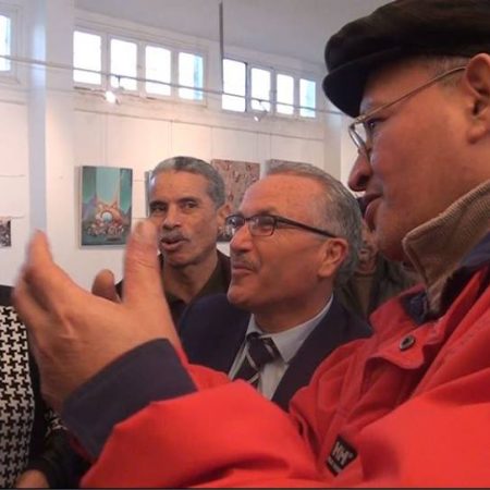 vernissage de l'exposition collective galerie ben Arous par la présence du maire et son adjoint